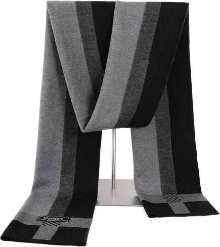 Merino Wool Scarf for Men, Winter Thick Warm Soft Scarves with Gift Box in Saudi Arabia