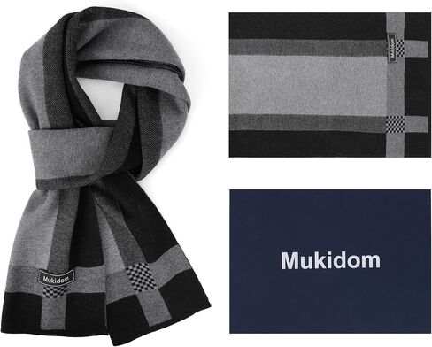 Merino Wool Scarf for Men, Winter Thick Warm Soft Scarves with Gift Box in Saudi Arabia