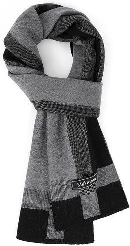 Merino Wool Scarf for Men, Winter Thick Warm Soft Scarves with Gift Box in Saudi Arabia