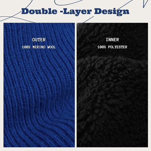 ACUSHLA Merino Wool Neck Gaiter for Men & Women - Fleece Lined Heavyweight Warm Knitted Scarf Neck Warmer Ski Face Mask in Kuwait
