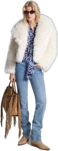 Michael Kors Womens Crop Faux Fur Peacoat in Saudi Arabia