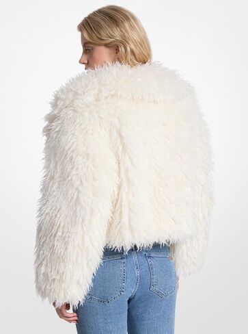 Michael Kors Womens Crop Faux Fur Peacoat in Saudi Arabia