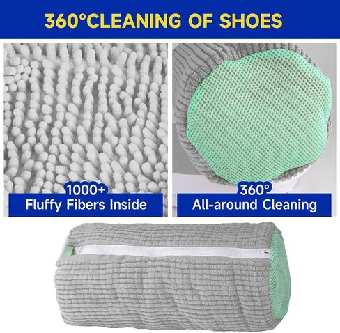 2 Packs Shoe Washing Machine Bag, Laundry Shoe Bag for Washer and Dryer, 360°All-Around Cleaning Sneakers, shoe bag Top Hidden Zipper，Reusable Sneaker Washing Machine Bag For All Shoe Types (Grey) in Saudi Arabia