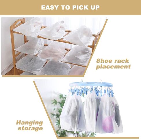 200 Pcs White Non-Woven Shoe Storage Bags – Dustproof Drawstring Travel Shoe Covers (12.5" x 18.5") – Breathable & Portable Organizers for Shoes, Boots, Purses in Saudi Arabia