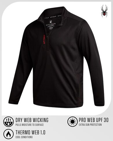قميص Spyder Men's Active Sweatshirt - Sweatshirt Quare Quare Quare Bullover Lighted مع بلوكت سحاب (أحجام: S -XL) in Saudi Arabia
