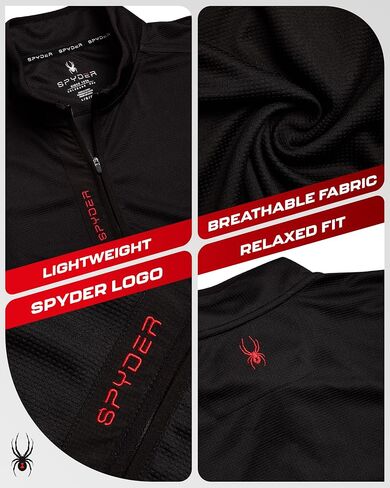 قميص Spyder Men's Active Sweatshirt - Sweatshirt Quare Quare Quare Bullover Lighted مع بلوكت سحاب (أحجام: S -XL) in Saudi Arabia