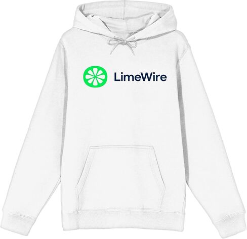 Bioworld LimeWire Logo Long Sleeve Adult White Hooded Sweatshirt in Saudi Arabia