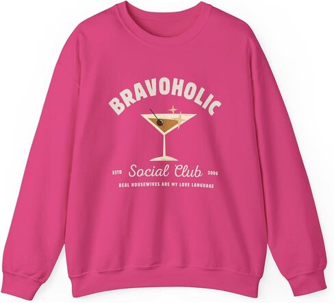 Bravoholic Social Club Crewneck Sweatshirt, Bravo Lover, Andy Cohen, Real Housewives, Reality TV in Saudi Arabia