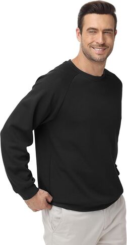 Men’s Crewneck Sweatshirt – Lightweight Cotton Pullover, Solid Color Long Sleeve for Casual and Layering in Saudi Arabia