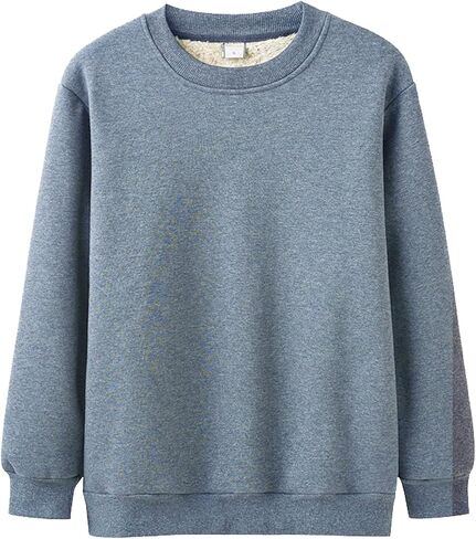 Men's Big and Tall Sherpa Sweatshirts Fleece Pullover Plus Size Tops Crewneck Xl-9Xl Winter Jumper in Kuwait