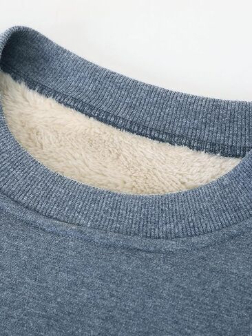 Men's Big and Tall Sherpa Sweatshirts Fleece Pullover Plus Size Tops Crewneck Xl-9Xl Winter Jumper in Kuwait