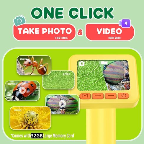 مجهر IMICHI للأطفال تكبير 50X-1000X - شاشة IPS HD مقاس 2 بوصة، صور بدقة 2-31 ميجابكسل، فيديو بدقة 1080 بكسل، عمر بطارية لمدة ساعتين، سهل الحمل، شرائح متضمنة - هدية مجموعة علمية مثالية للأطفال من سن 8 إلى 12 عامًا in Kuwait