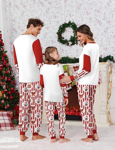 Ekouaer Family Christmas Pajamas Matching Sets Soft Long Sleeve Couple Pjs Xmas Sleepwear Holiday Lounge Set in Kuwait