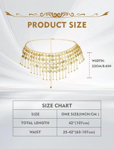 Molfuj Belly Dance Skirt Skirt Hip Dick with Coins و Coin Belt & Fring in Kuwait