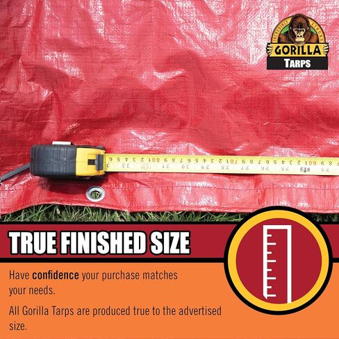 Gorilla 10' X 14' Heavy Duty Max Tough Tarp: UV Treated, Weatherproof, 14 MIL Thick, 100% Polyethylene, D-Ring Corners, 16 x 16 weave. Ideal for Campers, DIYers, Home & Garden and on The Farm. in Saudi Arabia