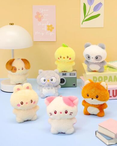 Anirollz Miniz Plush Charm لطيف محشو بسلسلة المفاتيح Kawaii Mini حقيبة الجيب القابلة للتحصيل للأطفال والكبار in Kuwait