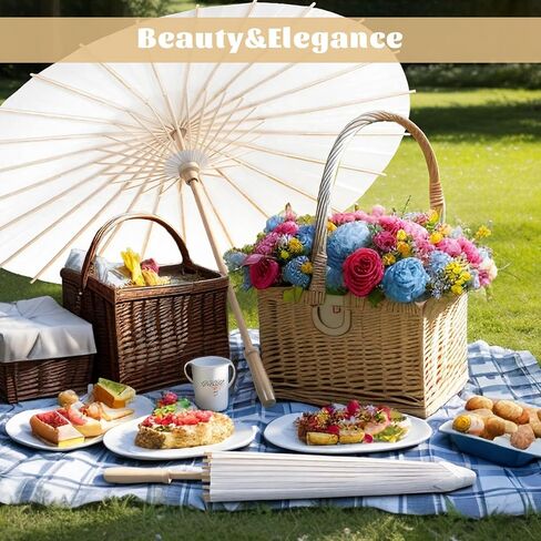 8 Pcs 23.6 Inch White Paper Umbrellas, Chinese Japanese Decorative Parasol Umbrella DIY Painting Oiled Paper Umbrellas Bulk for Wedding Bridal Party Decor and Photography Prop in Saudi Arabia