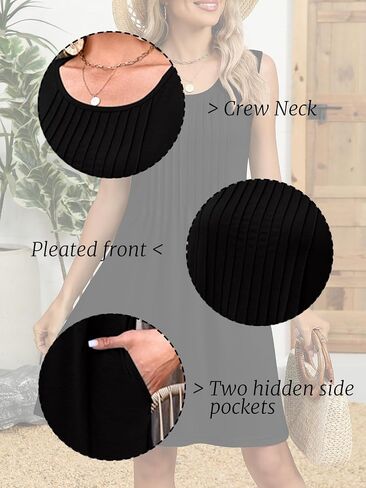 Wowcarbazole Summer Beach Dresses for Women Crewneck Sundresses Sundresses Woverust Wove with wickets in Kuwait