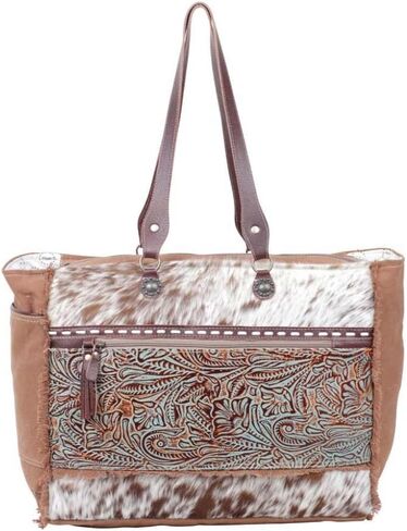 Myra Bag Bag Juniper Parse - محافظ كبيرة من جلد البقر للنساء ، ولهجة جلدية مزخرفة ، والحيوانات ، والأسلوب الغربي in Kuwait