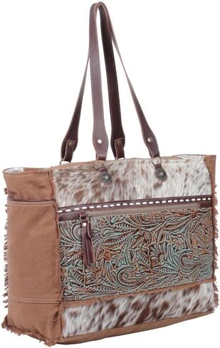 Myra Bag Bag Juniper Parse - محافظ كبيرة من جلد البقر للنساء ، ولهجة جلدية مزخرفة ، والحيوانات ، والأسلوب الغربي in Kuwait