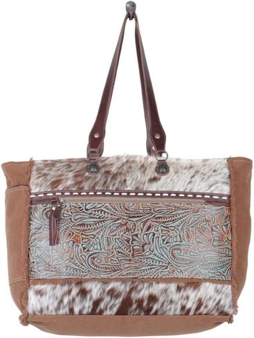 Myra Bag Bag Juniper Parse - محافظ كبيرة من جلد البقر للنساء ، ولهجة جلدية مزخرفة ، والحيوانات ، والأسلوب الغربي in Kuwait