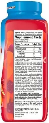 Vita Fiber Well Gummies, Sugar Free, Peach, Raspberry & BlackBerry Flavors, 220 Count, Pack of 1 in Saudi Arabia