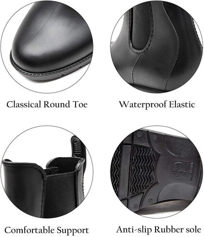 Dksuko الثلج النسائي الدافئ تشيلسي في الكاحل أحذية المطر الشتوية مقاومة للماء شيفون in Kuwait