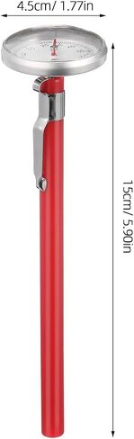 Totority Car Thermometer Single Unit 2pcs - Mechanical Clock Design for Dashboard/Home Decor, Red Abs & Battery-Free Operation in Saudi Arabia