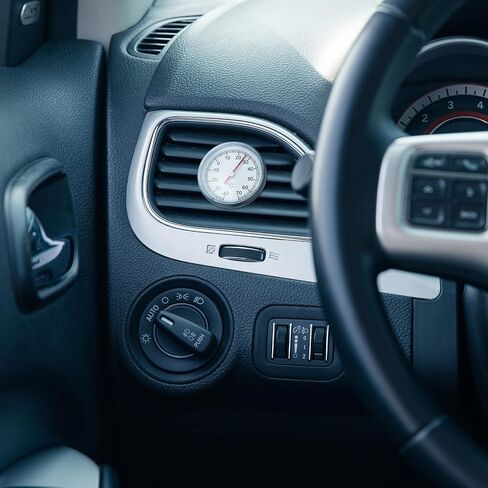 Totority Car Thermometer Single Unit 2pcs - Mechanical Clock Design for Dashboard/Home Decor, Red Abs & Battery-Free Operation in Saudi Arabia