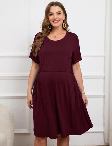 JollieLovin Women's Plus Size Maternity Dress Labor and Delivery Gown Summer Nursing Nightgowns Sleepwear(L-5XL) in Kuwait