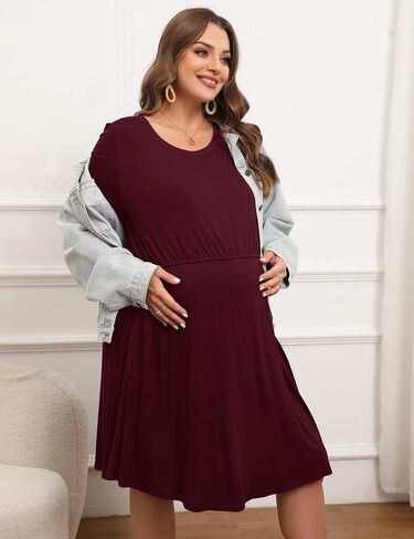 JollieLovin Women's Plus Size Maternity Dress Labor and Delivery Gown Summer Nursing Nightgowns Sleepwear(L-5XL) in Kuwait
