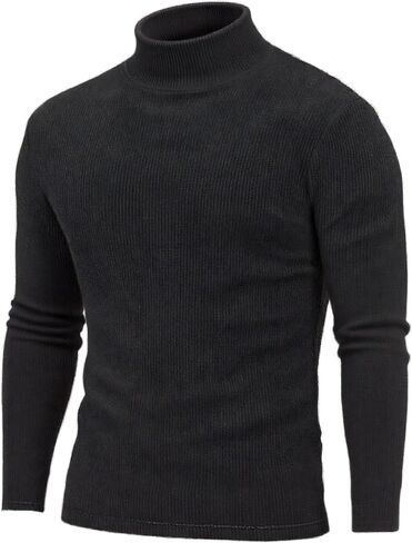 COOFANDY Men's Turtleneck Sweater Long Sleeve Casual Ribbed Knitted High Neck Pullover Sweaters in Kuwait