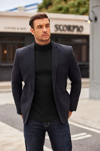 COOFANDY Men's Turtleneck Sweater Long Sleeve Casual Ribbed Knitted High Neck Pullover Sweaters in Kuwait