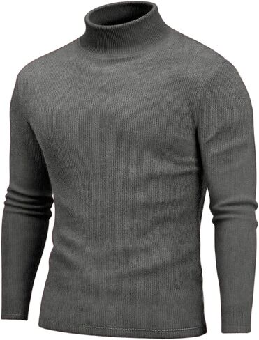 COOFANDY Men's Turtleneck Sweater Long Sleeve Casual Ribbed Knitted High Neck Pullover Sweaters in Kuwait