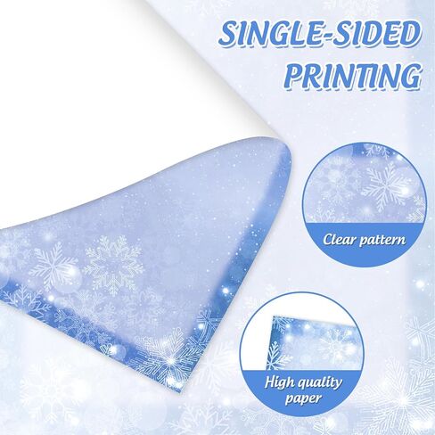 AnyDesign 60 Sheets Winter Stationery Letterhead Paper Single-Sided Print Christmas Gold Snowflake Letter Writing Paper for Notes Greeting Cards Invitation Office Printing, 8.5 x 11 Inch in Saudi Arabia