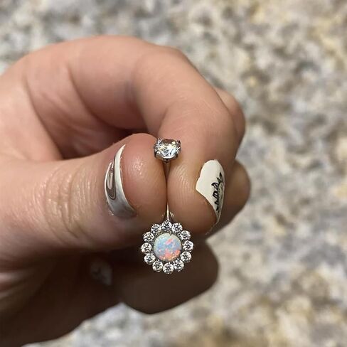 G23 Titanium Belly Button Rings, 8/10/12/14mm Belly Rings,14G Belly Button Rings, Navel Piercing Jewelry With Round Cubic Zirconia, Internally Threaded, Nickel-Free in Saudi Arabia