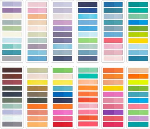 KICNIC 2400 Pcs Book Markers, 120 Colors Sticky Tabs, Writable & Repositionable Sticky Note Tabs, Morandi Annotation Tabs, Translucent Book Flags Strip, Index Tabs for Study and Office Use in Saudi Arabia