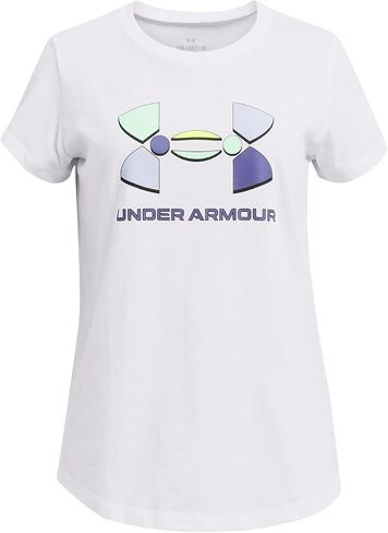 Under Armour Girl's Color-Block Big Logo Short Sleeve T-Shirt (Big Kids) in Saudi Arabia