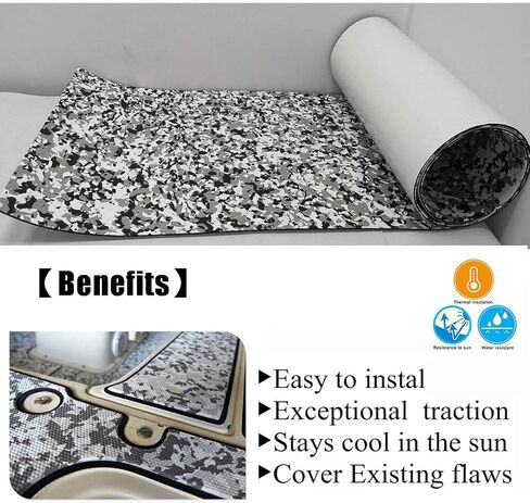 سجادة أرضية للقوارب الإسفنجية LUBEMIDA EVA من خشب الساج الصناعي البحري لأرضية اليخوت، لاصقة 94.5 بوصة × 35.4 بوصة وحافة مشطوفة (بني فاتح + أسود) in Kuwait