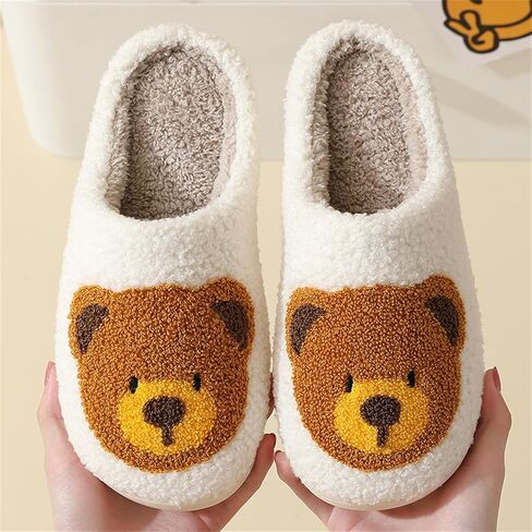 Bear Slippers Women Men Fuzzy Cute House Bedroom Shoe Fluffy Warm Fleece Home Slipper Non Slip Plush Wool Lined Memory Foam Winter Indoor in Kuwait