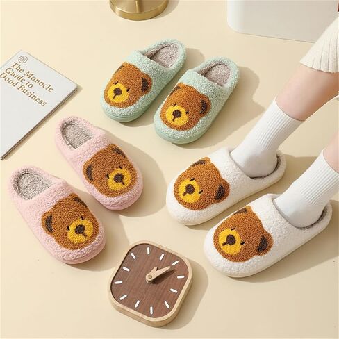 Bear Slippers Women Men Fuzzy Cute House Bedroom Shoe Fluffy Warm Fleece Home Slipper Non Slip Plush Wool Lined Memory Foam Winter Indoor in Kuwait