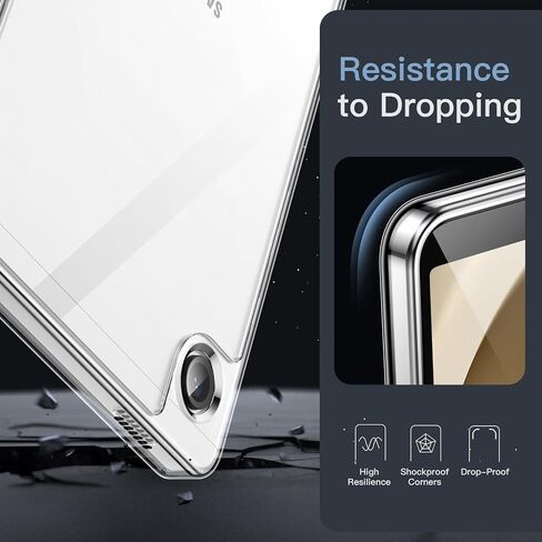JETech Clear Case for Samsung Galaxy Tab A9 Plus / A9+ 11-Inch, Anti-Yellowing Transparent Shockproof Slim Tablet Cover with Hard PC Back and Soft TPU Bumper (Clear) in Saudi Arabia
