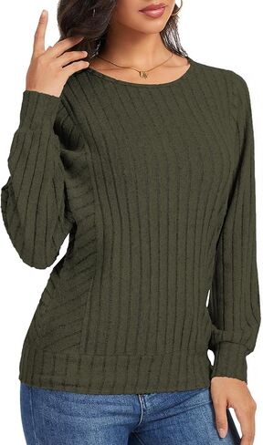 Womens Batwing Long Sleeve Shirts Lightweight Sweaters Work Tunic Tops Dressy Casual Loose Fit Fall Clothes 2025 in Kuwait