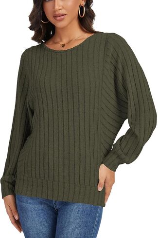 Womens Batwing Long Sleeve Shirts Lightweight Sweaters Work Tunic Tops Dressy Casual Loose Fit Fall Clothes 2025 in Kuwait