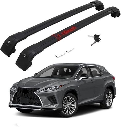 رفوف البضائع لعام 2016-2022 LEXUS RX RX350 RX450H RX350L RX450HL رف سقف رف الصليب المتقاطع ملحقات حاملة أمتعة القفل (ل LEXUS RX350 RX450 2016-2022) in Saudi Arabia