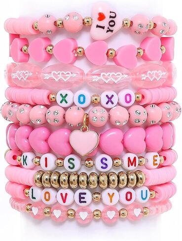 10 Pack Game Day Bracelets for Women Football Bracelets Stackable Charm Sports Bracelet Bangles Football Mom Accessories Outfits Jewelry Accessories Game Day Friendship Bracelets Football Fan Gifts in Saudi Arabia