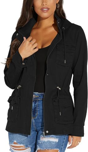 jtnfairy السترات غير الرسمية للنساء 2025 Long Sleeve Zipper Classic Outwear Bomber Coats Up مع جيوب in Kuwait