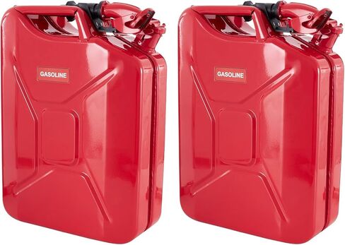 Wavian 5.3 غالون 20 لتر وقود الكربوهيدرات الأصيلة Jerry Can w/spout ، وافيان الولايات المتحدة الأمريكية Can Nato Jerry Can و Spout System - علب الغاز الأحمر ، الأحمر ، 5 جالون للبنزين ، حزمة 2 من 2 in Kuwait