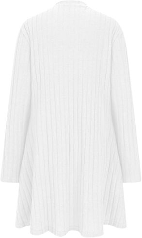 Fall Dresses for Women Long Sleeve Sweater Dress Casual Ribbed Knit Crewneck Dresses Loose Fit Knee Length Dress in Saudi Arabia