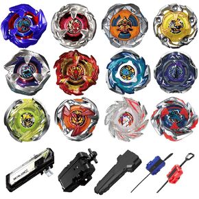 مجموعة BX Bey Battling Spinning Top Set، ألعاب BX Gyro Gaming، BX Burst Tops، BX Launchers Grip Starter، لعبة القتال القتالية، مقبض BX، هدية رائعة للأولاد (A: 12 Gyro Tops) in Kuwait